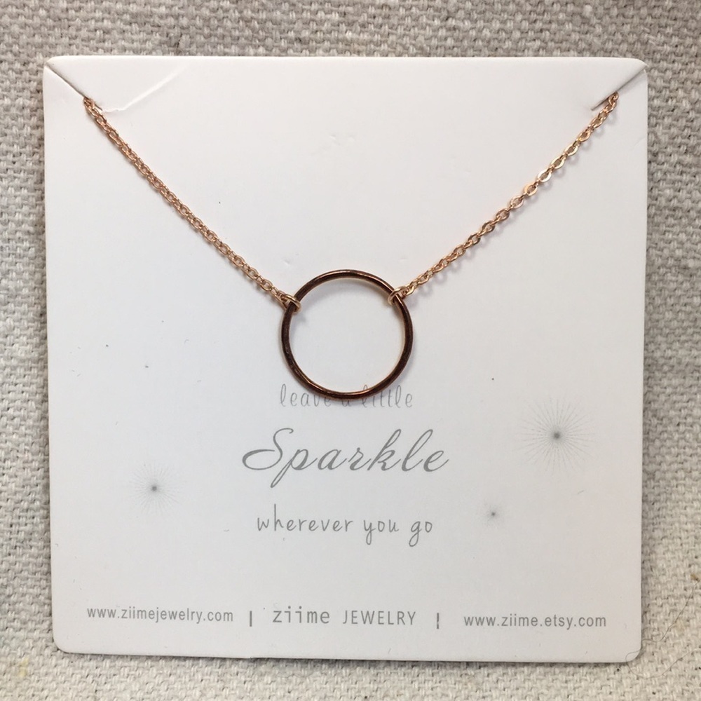 14k Gold circle necklace